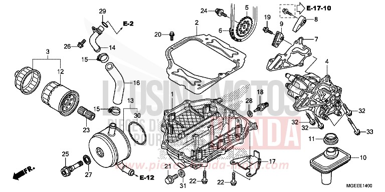POMPE A HUILE (VFR1200FD) de VFR1200F DCT CANDY PROMINENCE RED (R342) 2015